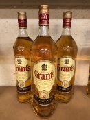 Grants Scotch Whiskey 3 x 1 litre bottles