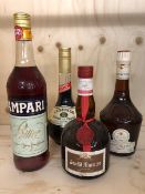 Assorted bottles, 500ml bottle of Grand Marnier, 500ml bottle of Benedictine Liqueur, 70cl bottle of