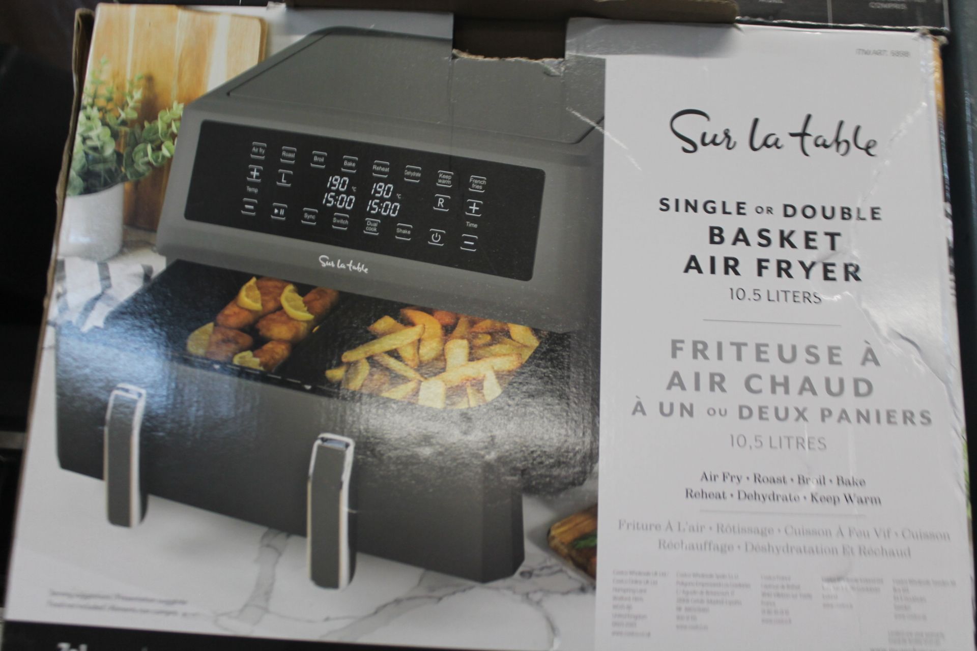 1 BOXED SUR LA TABLE DIGITAL AIR FRYER DUAL BASKET 10.4L RRP Â£109.99