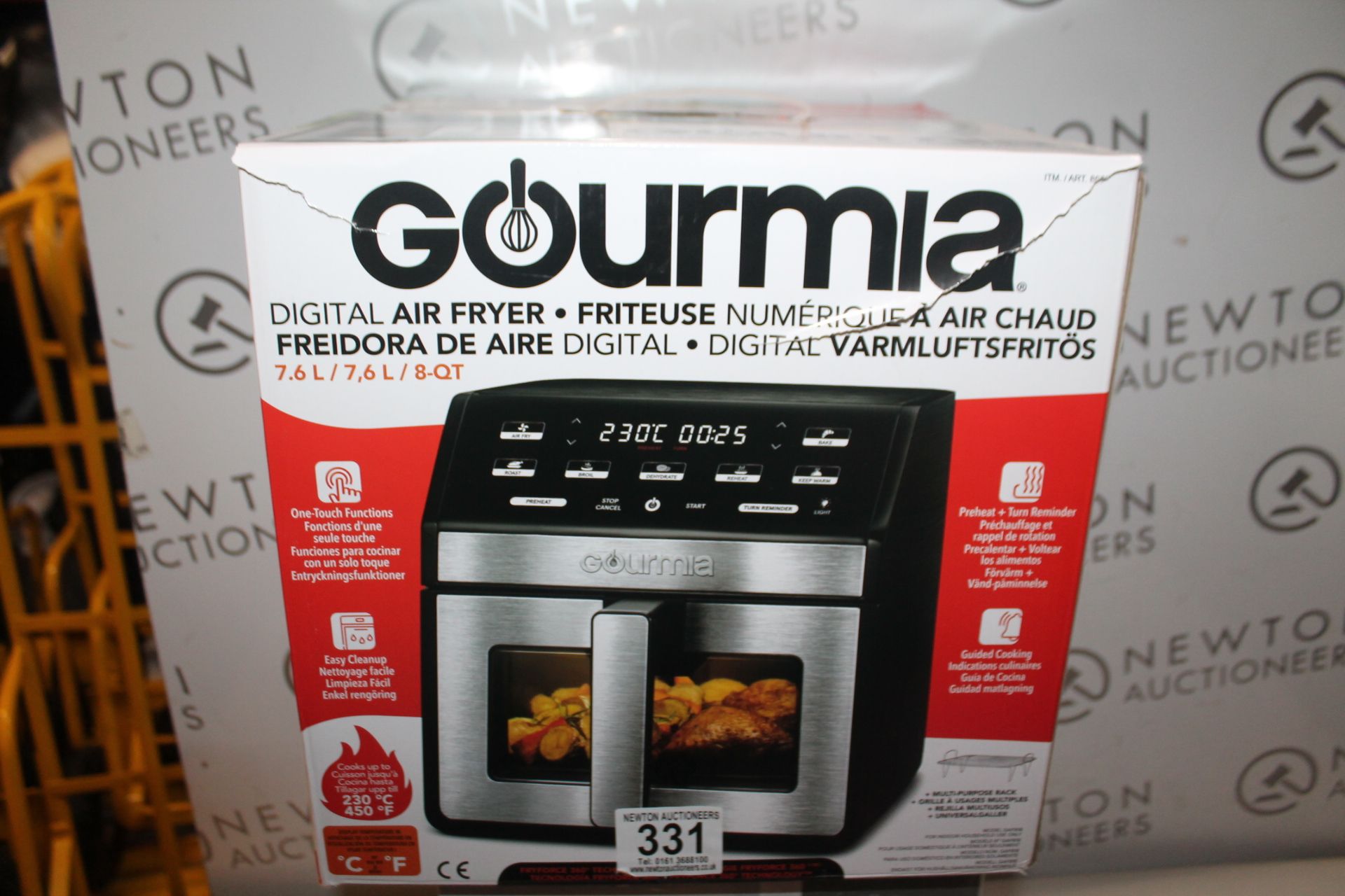 1 BOXED GOURMIA 7.6L DIGITAL AIR FRYER WITH LIGHT & WINDOW RRP Â£54.99