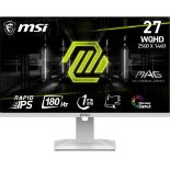 1 MSI MAG 274QRFW 27 INCH WQHD 180HZ IPS GAMING MONITOR RRP Â£149 (WORKING, DEEP SCRATCHES ON