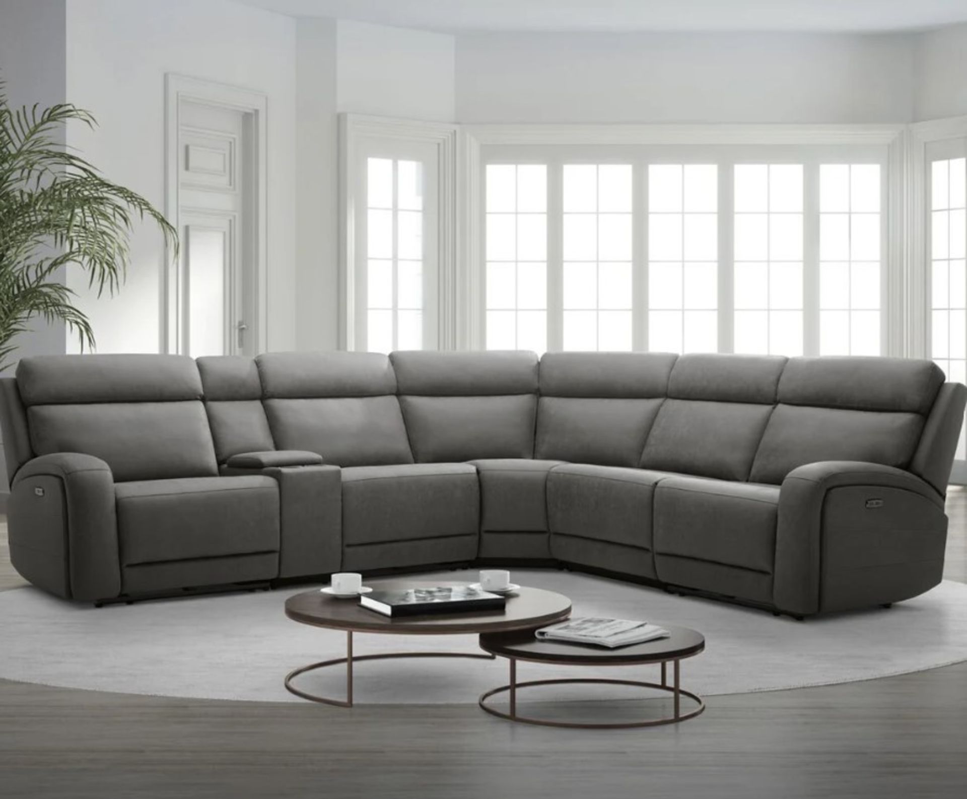 1 GILMAN CREEK PAISLEY FABRIC POWER RECLINING SECTIONAL SOFA WITH POWER HEADRESTS RRP Â£2899 (1