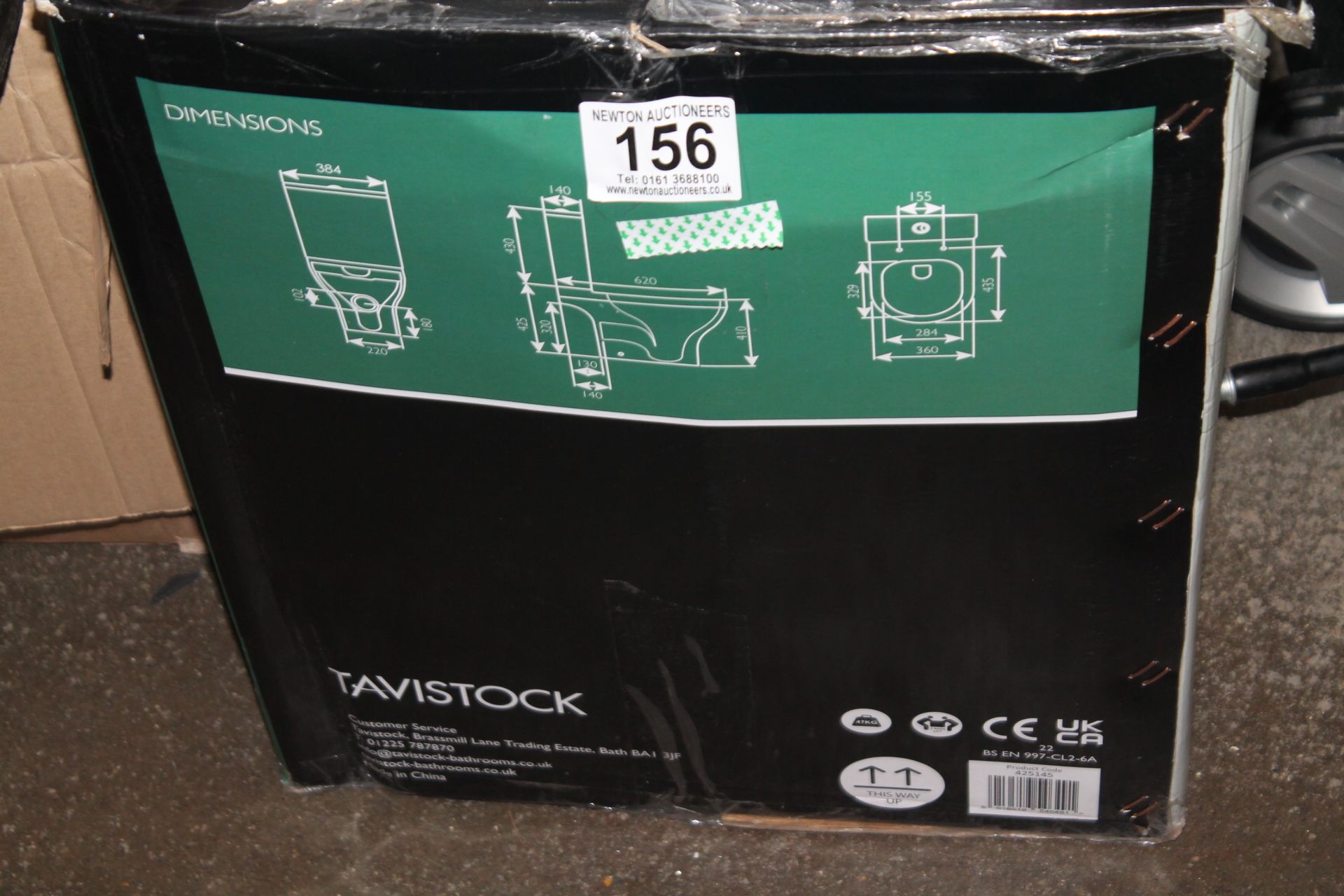 1 BOXED TAVISTOCK ASTON COMFORT HEIGHT OPEN BACK TOILET RRP Â£299 (CISTERN CRACKED)