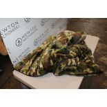 1 ASHFORD HOME FAUX FUR SLUMBER BAG BLANKET 137 X 142 CM, CAMOFLAUGE RRP Â£19.99
