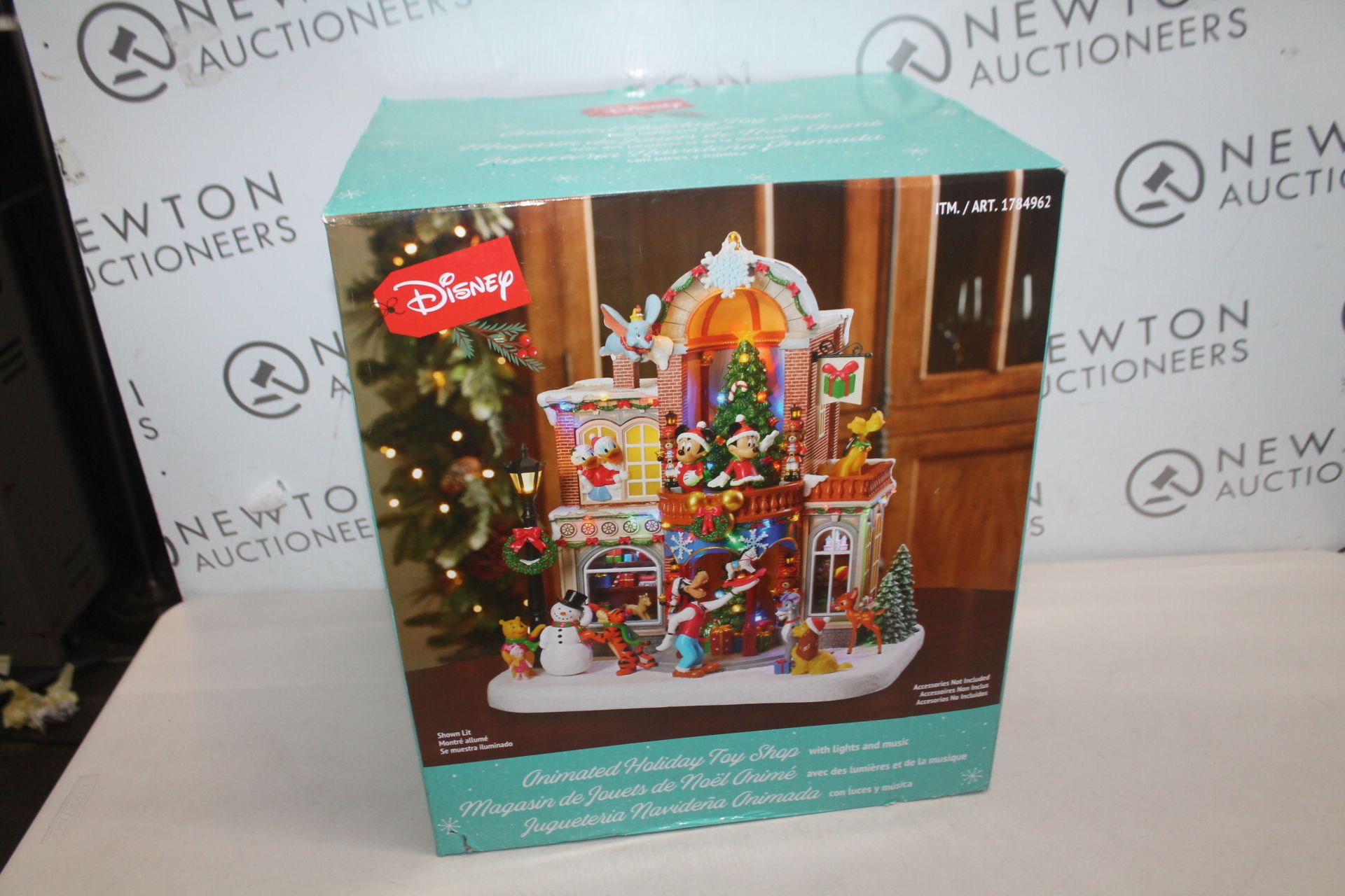 1 BOXED 1.25FT (38CM) DISNEY ANIMATED HOLIDAY TOY SHOP WITH LIGHTS AND MUSIC RRP Â£129