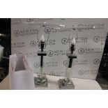 1 PAIR OF BRIDGPORT TABLE LAMPS RRP Â£29.99 (THE SHADES ARE DAMAGED)