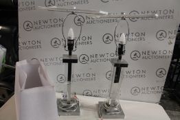 1 PAIR OF BRIDGPORT TABLE LAMPS RRP Â£29.99 (THE SHADES ARE DAMAGED)