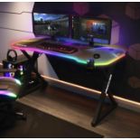 1 X ROCKER PULSAR MAX RGB GAMING DESK WITH LED LIGHTS H 75 X W 140 X D 65 CM RRP Â£129