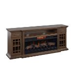 1 TRESANTI EVERETT MEDIA MANTEL FIREPLACE IN CLASSIC FLAME AND CLASSIC FAN 2 IN 1 ELECTRIC FIREPLACE