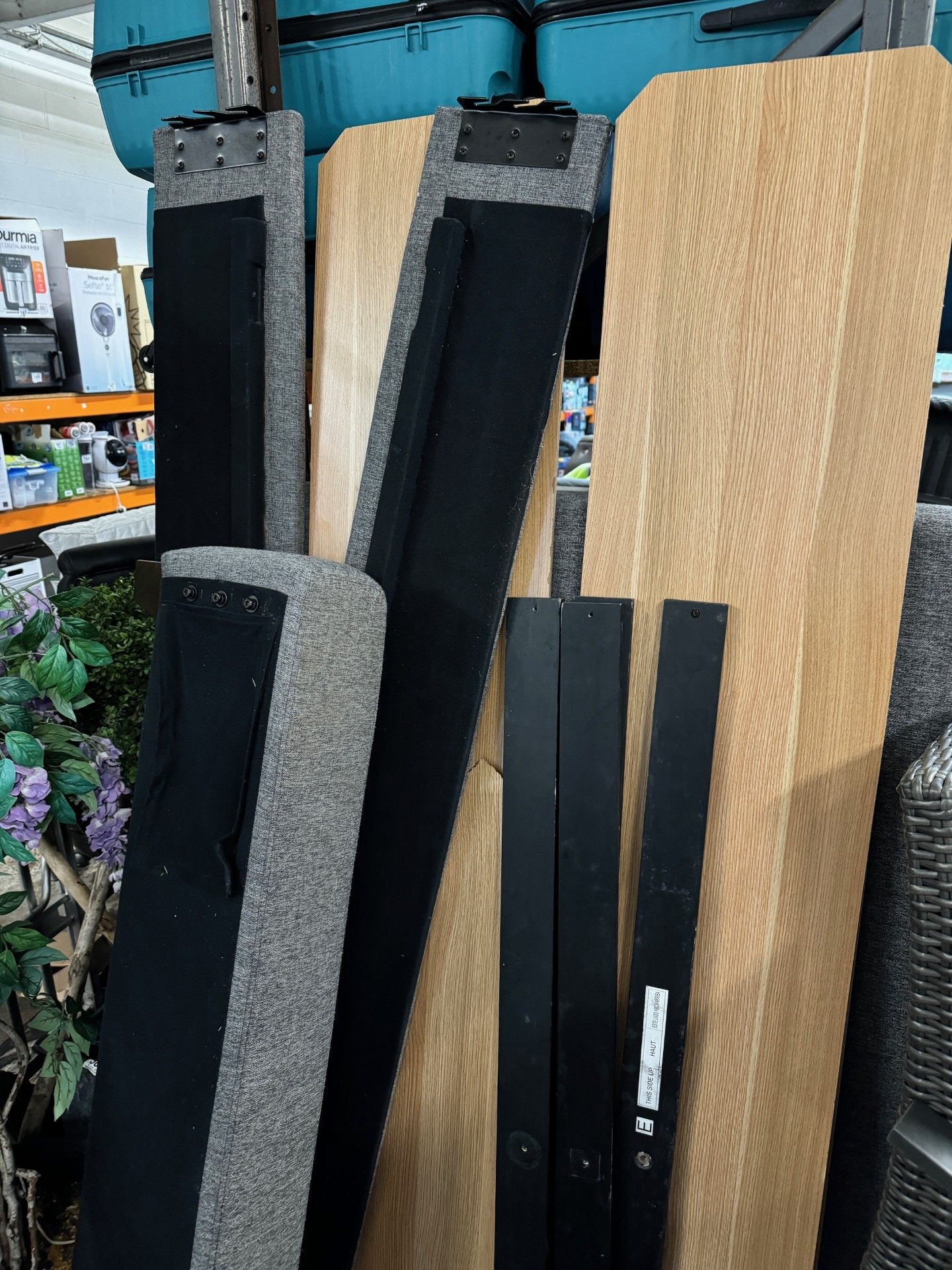 1 DESIGNER BED FRAME IN GREY SIZE DOUBLE RRP Â£299