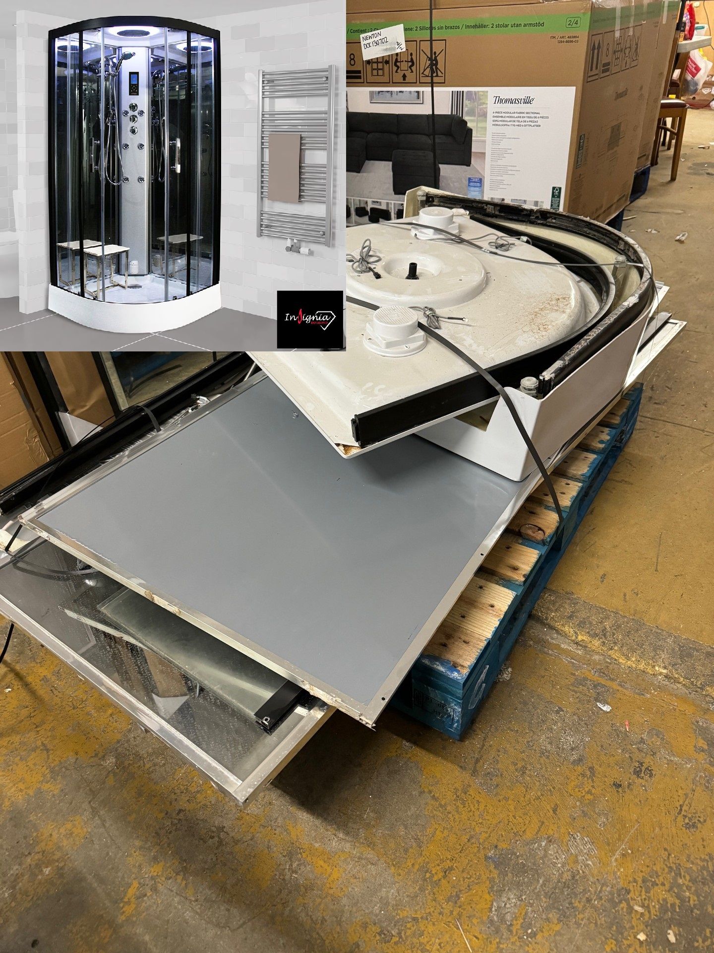 1 INSIGNIA DIAMOND 1000MM QUADRANT STEAM SHOWER RRP Â£1499