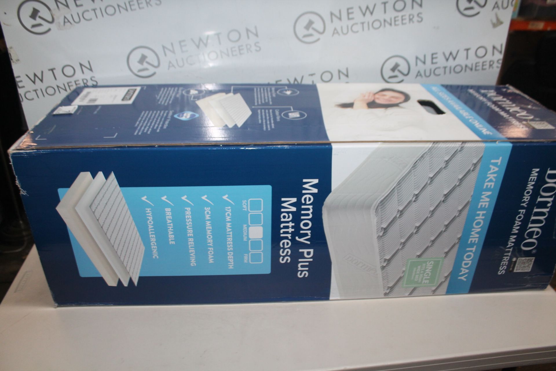 1 BRAND NEW BOXED DORMEO MEMORY PLUS ROLLED MATTRESS, SINGLE RRP Â£189