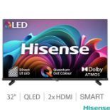 1 BOXED HISENSE 32E5NQTUK 32 INCH QLED FULL HD SMART TV WITH STAND AND REMOTE RRP Â£199 (WORKING,