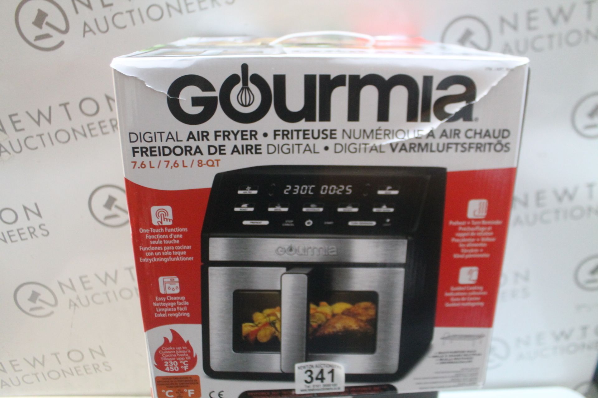 1 BOXED GOURMIA 7.6L DIGITAL AIR FRYER WITH LIGHT & WINDOW RRP Â£54.99