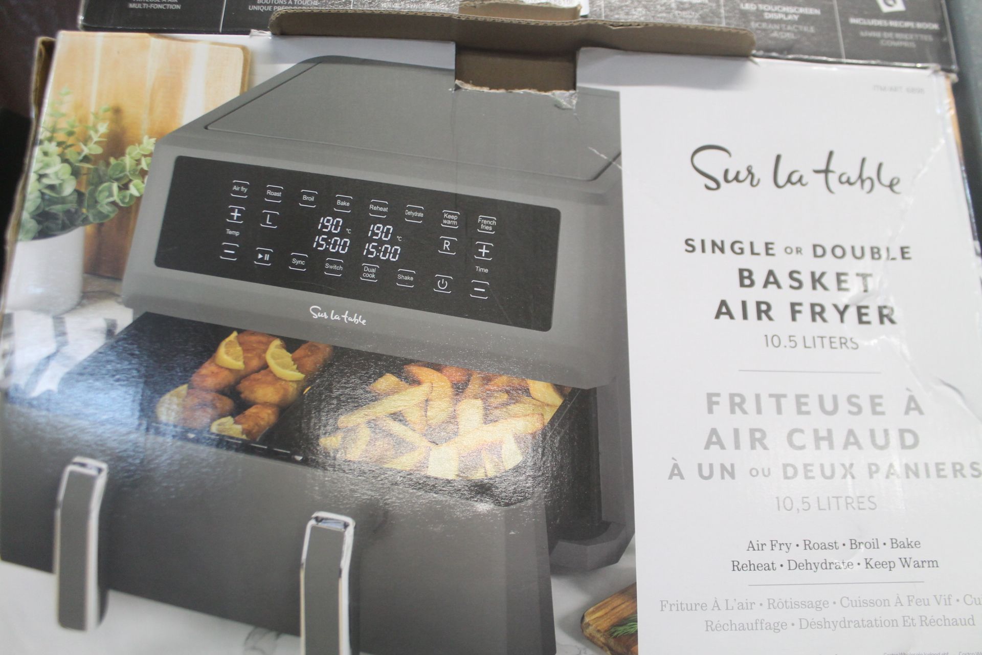 1 BOXED SUR LA TABLE DIGITAL AIR FRYER DUAL BASKET 10.4L RRP Â£109.99