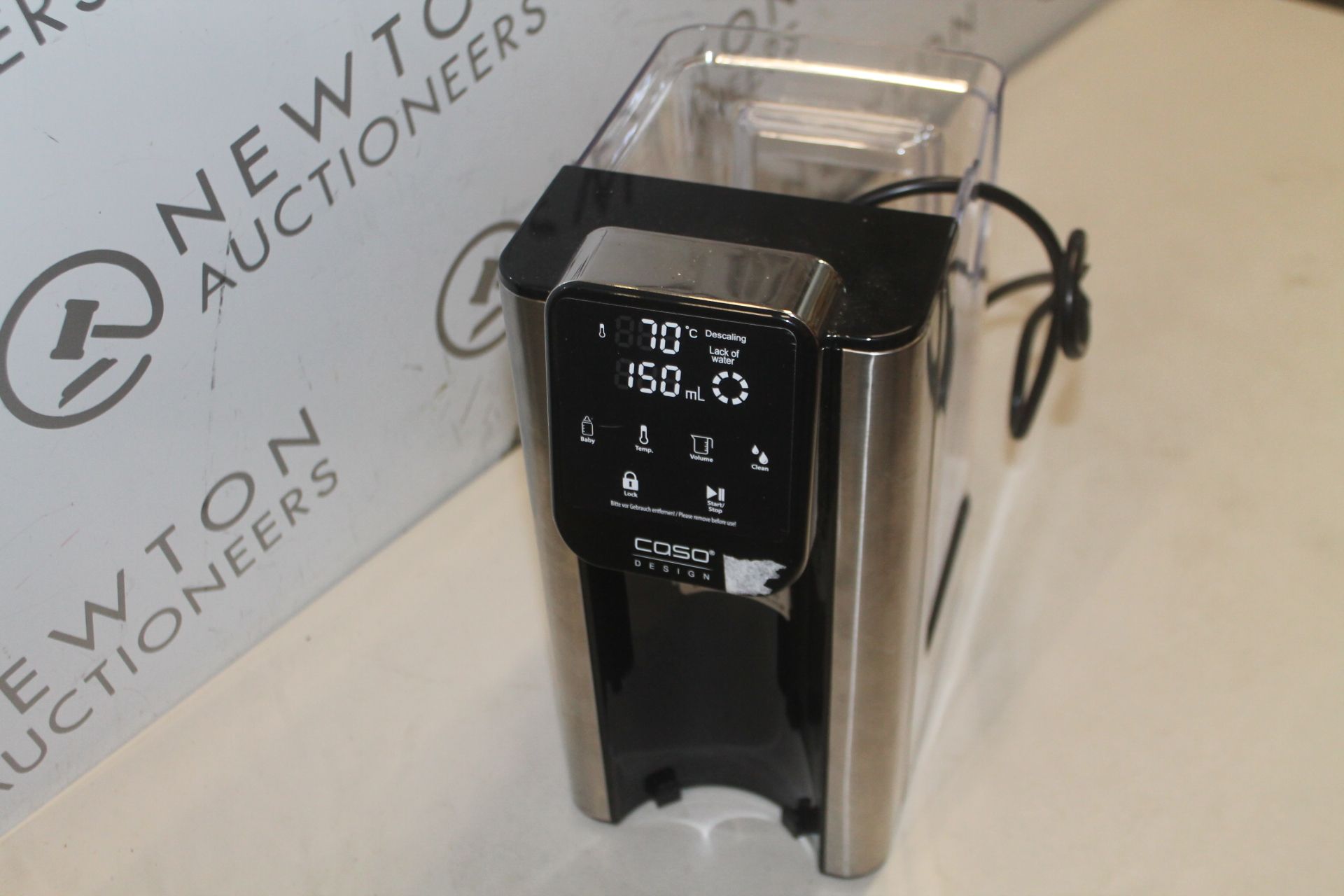 1 CASO DESIGN TURBO LED HOT WATER DISPENSER RRP Â£99.99 (WATER CONTAINER IS DAMAGED, MISSING FRONT