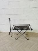 Two items to include an attractive contemporary iron work butlers tray