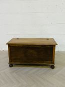 A post war solid oak topped blanket chest