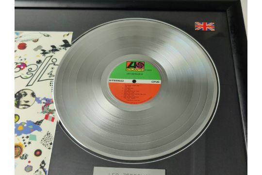 1 x Framed LED ZEPPELIN Silver 12 Inch Vinyl Record - LED ZEPPELIN III - Mounted and Framed - Image 4 of 9