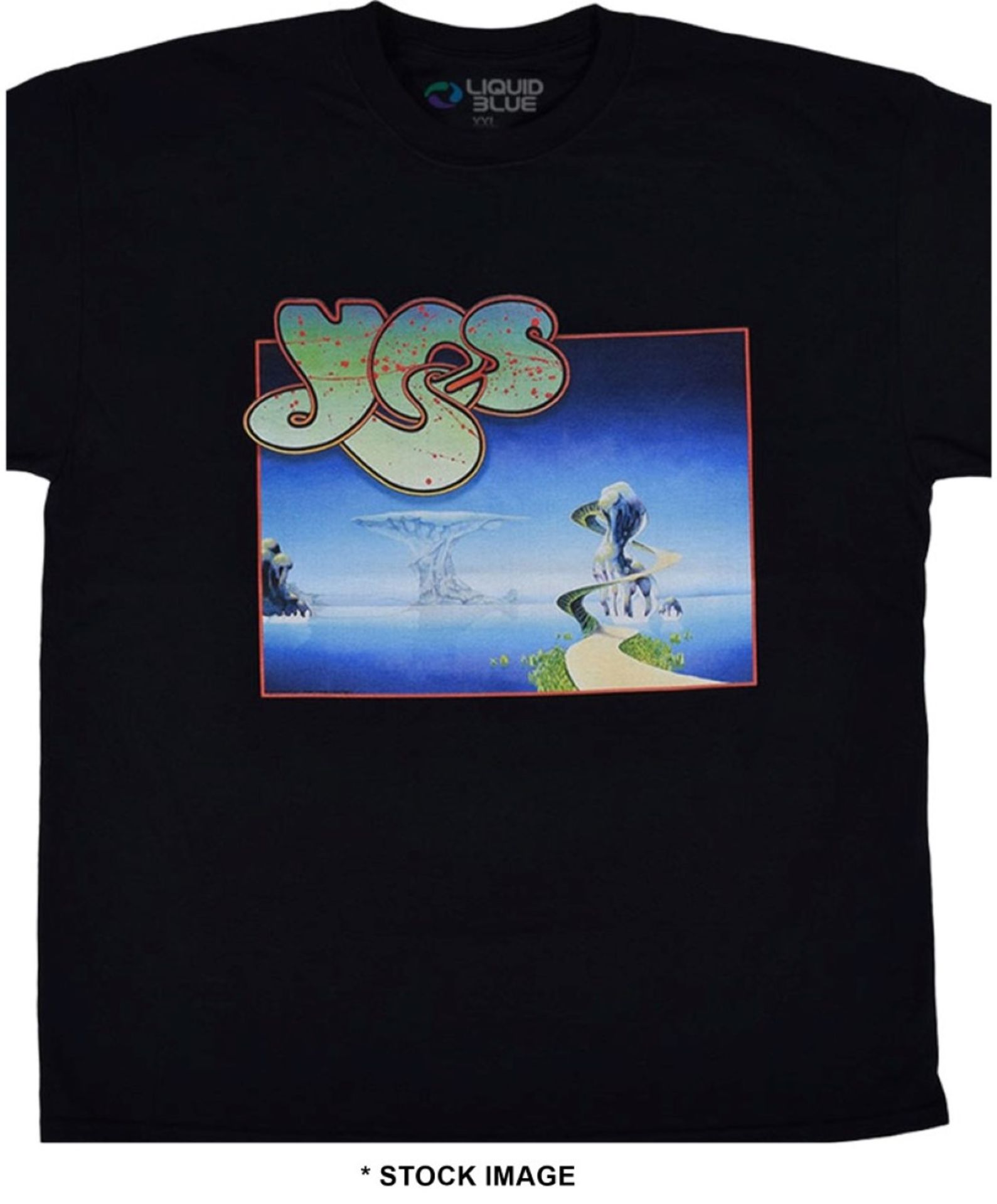 1 x YES Official Merchandise Yessongs Logo Short Sleeve Men's T-Shirt by Liquid Blue - Size: