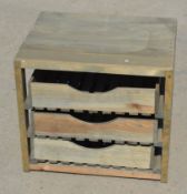 1 x 3-Drawer Rustic Vegetable Store Unit - RRP £160.00 - Ref: GTC106/GTCP1 - CL1017 - Location: