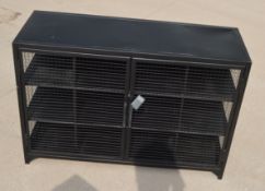1 x Whitby 12 Compartment Wire Metal Shoe Locker In Black - Steel - RRP £390.00 - Ref: GTC146/GTCP7