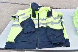 4 x Hi Vis Jackets - Double Tone 5 Thread Zipper Hood - New and Unused - Size XL