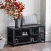 1 x Whitby 8 Compartment Wire Metal Shoe Locker In Black - Steel - RRP £330.00 - Ref: GTC110/