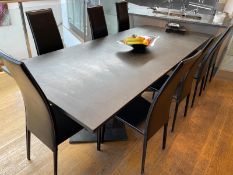 1 x Luxury 2.8-Metre Slate Dining Table with Stone-Clad Twin-Pedestal Base - CL1000 - NO VAT ON