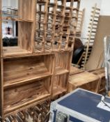 1 x Upright Wine Display Cabinet Plus Three Matching Shelf Units - Features Bottle Racks, Slanted