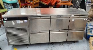 1 x Foster Eco Pro G2 Countertop Six Drawer Refrigerator - Dimensions: H86 x W186 x D70 cms