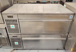 1 x Adande VCS Double Drawer Counter Fridge Freezer - Dimensions: H85 x W110 x D70 cms