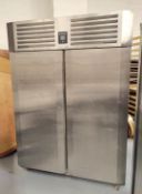 1 x Precision LPT1401 Stainless Steel Upright Double Door Freezer - Temperature range: -18°C / -22°C