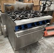 1 x Blue Seal Evolution Series 6 Burner Gas Range Cooker - Dimensions: H89 x W90 x D82 cms