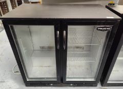 1 x Sterling Pro Two Door Backbar Bottle Cooler Finished in Black - Model Number: SP2HC-BH