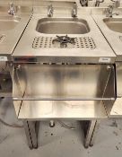 1 x Stainless Steel Bar Wash Station Featuring an Integral Glass Rinser, Wash Bowl and Hot/Cold Taps