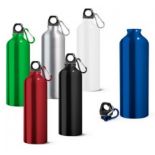 50 x Aluminium 750ml Lightweight Sports Drinking Bottles - Colour: Black - New Boxed Stock - Ref: 70