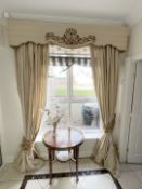 Pair of Bespoke Curtains with Voile, Pelmet Box and Tie-backs - Ref: AAS135 / HWAY - CL1049 - NO VAT