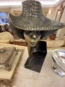 1 x Decorative Art-Deco-Style Behatted Statue - Ref: AAS126 / LNG1 -