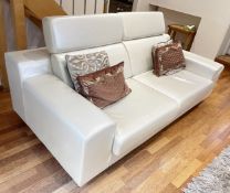 1 x Modern Upholstered 2.5-Seater 2-Metre Sofa with Adjustable Headrests - Ref: AAS186 / KIT -