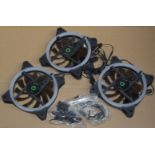 6 x GameMax LED Fan Packs For PC Gaming Cases - Each Packs Include 3 x 120mm LED Case Fans, Mounting