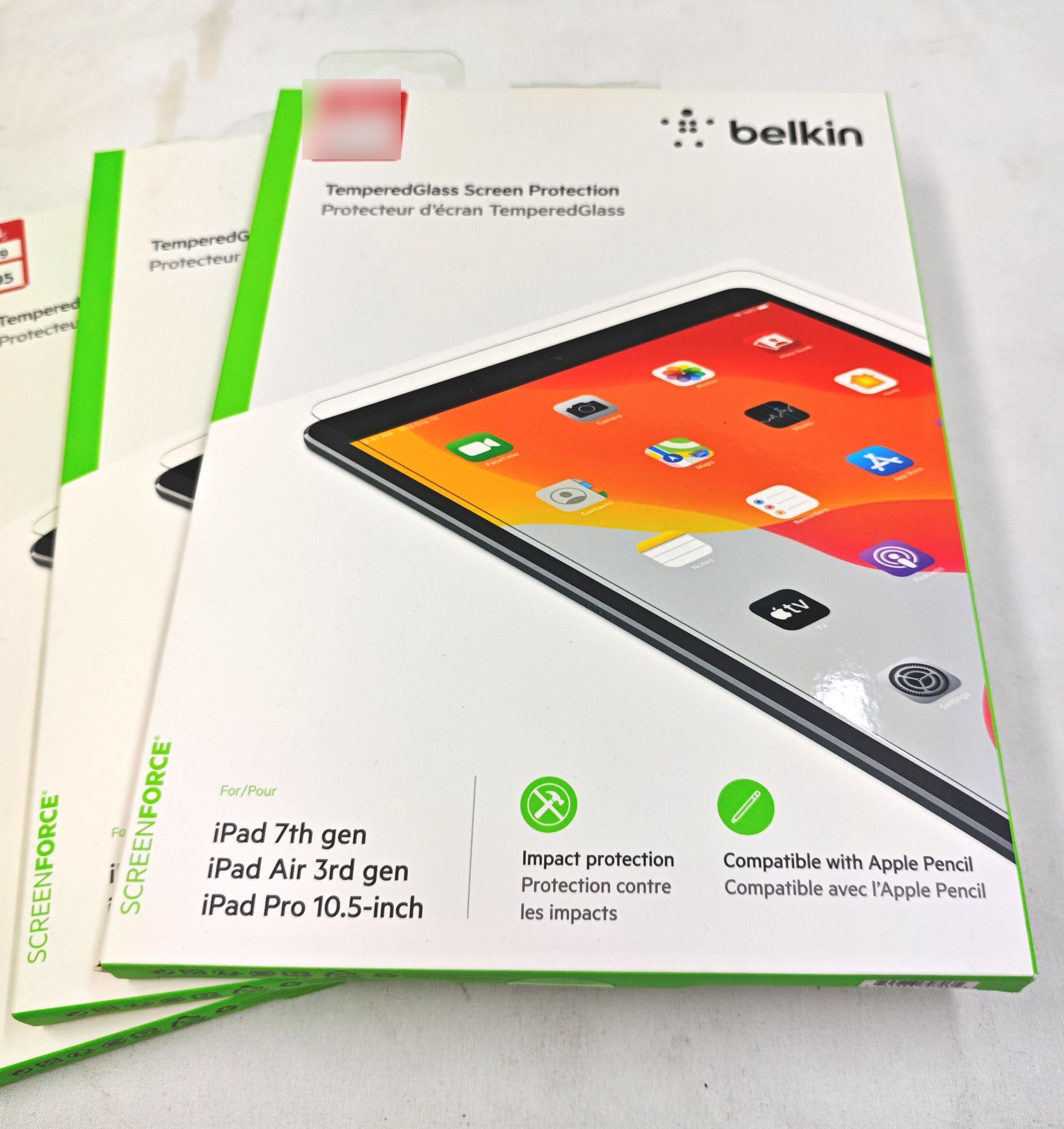 3 x BELKIN Screenforce Ipad 7th & 8th Gen, Air 3rd Gen Or Pro 10.5" Tempered Glass Screen - Image 3 of 5