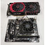 1 x Gigabyte GA-F2A68HM-HD2 Motherboard, 8GB Ram, Unknown CPU And MSI R9 380 Gaming 4G Graphics Card