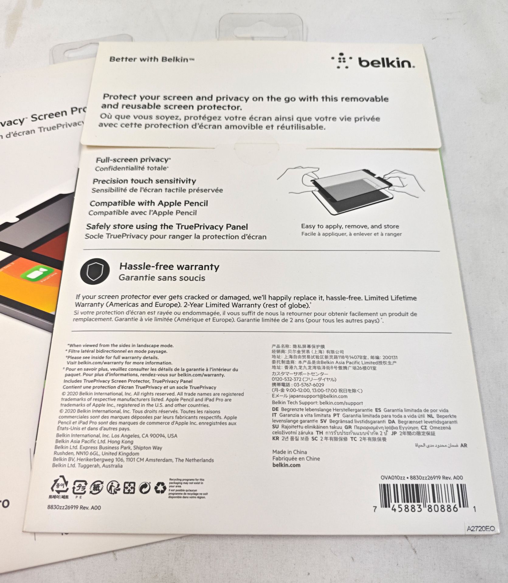 2 x BELKIN True Privacy Screen Protector For Ipad Pro 11-Inch - RRP £119.98 - Ref: HBK476/6771362/ - Image 4 of 4