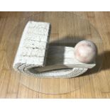 1 x Contemporary Mactan Stone Style Glass Topped Coffee Table - Ref: SK - CL963 - NO VAT ON THE