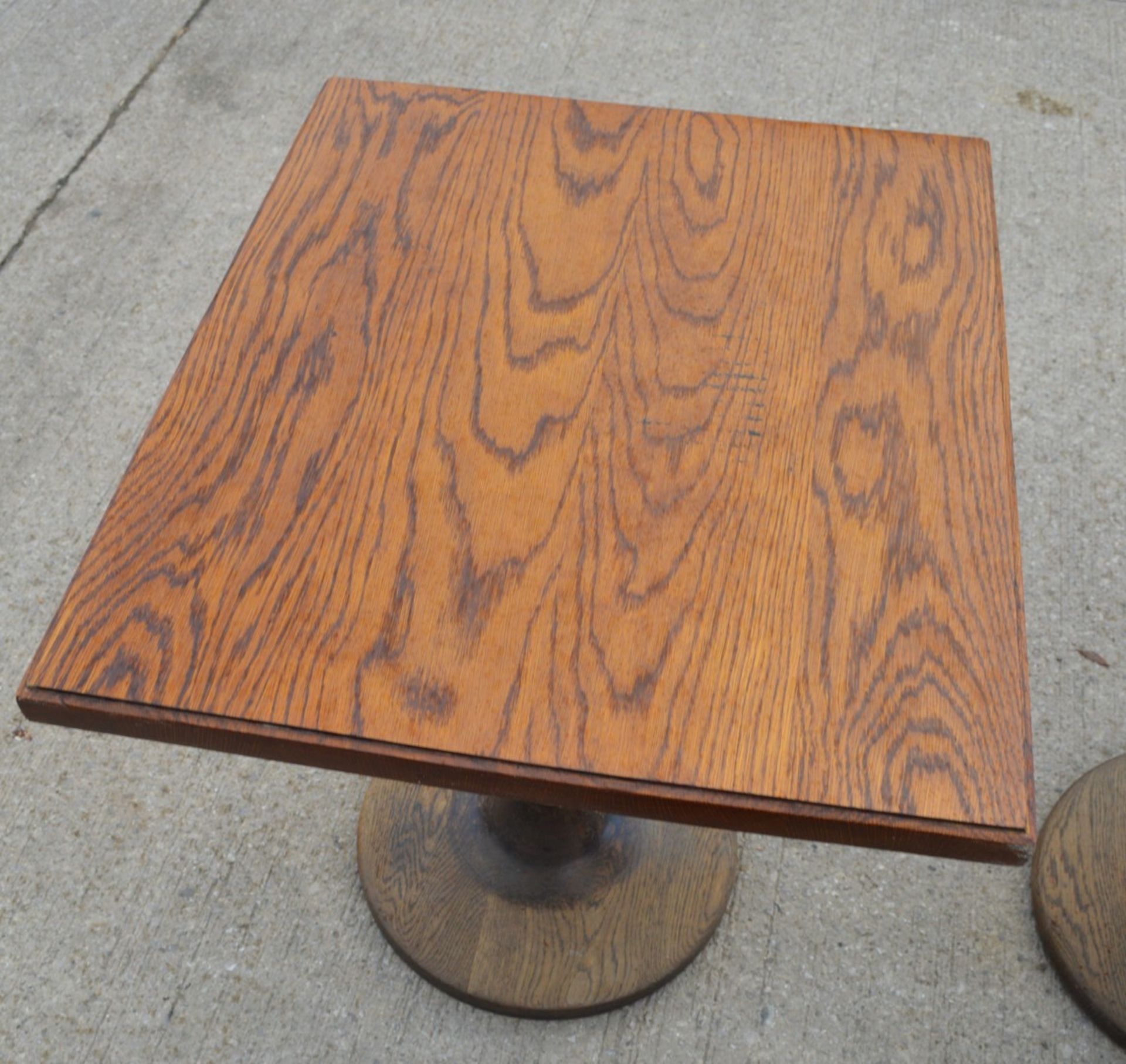 1 x Restaurant Dining Table - Oak Wooden Top with Wooden Pedestal Base - Dimensions: H76 x W70 x D60 - Image 16 of 20