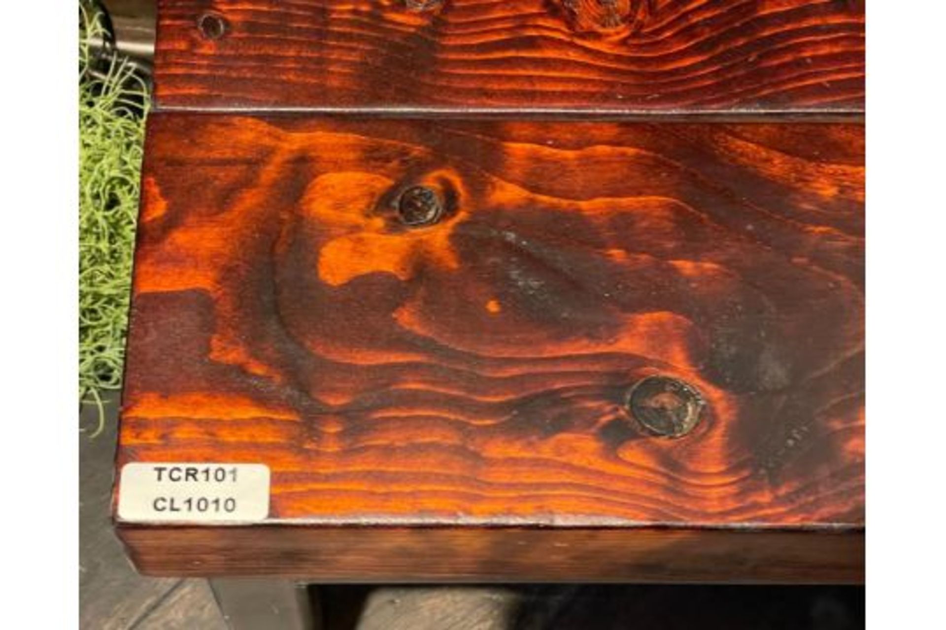 1 x Industrial Style Seating Bench Featuring a Welded Steel Frame and Chunky Plank Wooden Seats - Image 3 of 9