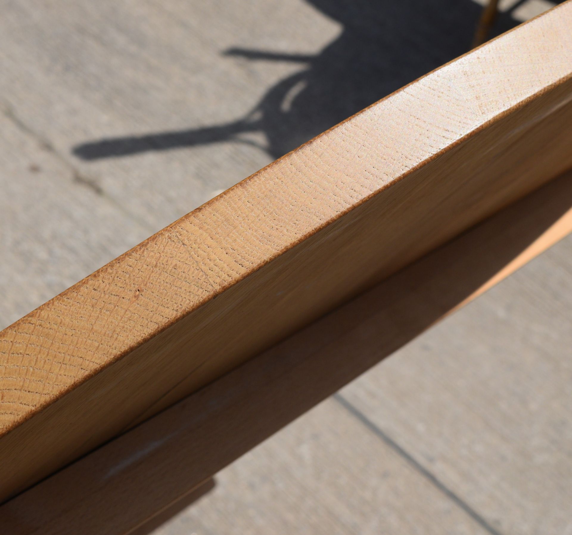 1 x Solid Oak Restaurant Dining Table with a Black Pedestal Base - Dimensions: H74 x W120 x D120 cms - Image 6 of 6