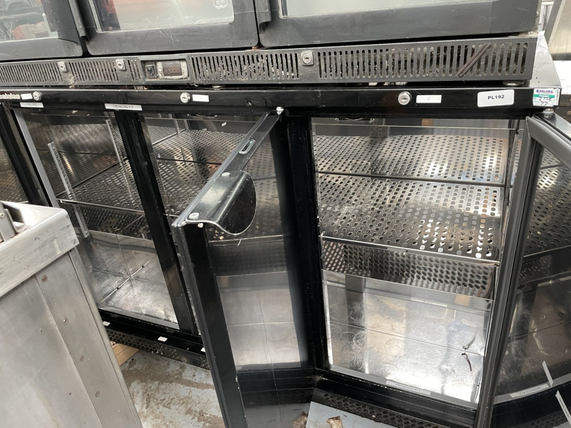1 x Precision Triple Door Backbar Bottle Cooler - Solid Doors Finished in Black - Model BBS1350 - Image 8 of 9