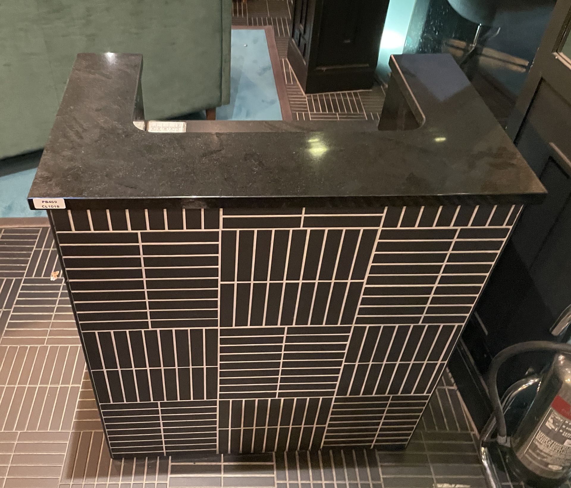 1 x Waiter Station Featuring a Bespoke Tiled Finish, Granite Top with Space for Epos and Cupboard - Image 3 of 4
